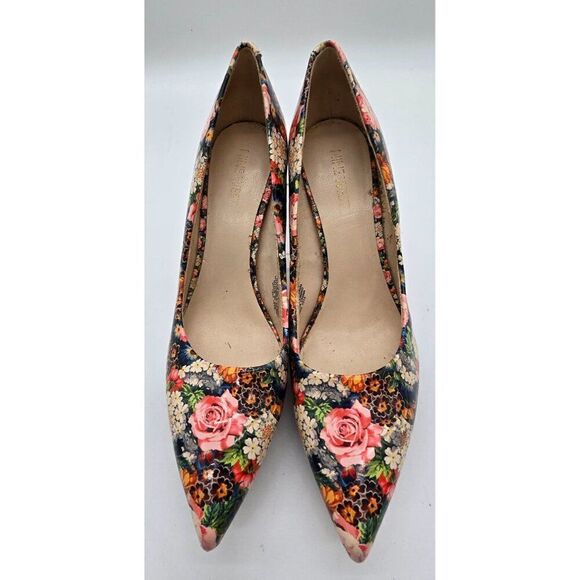 Nine West Floral High Heels Size 8.5M Man Made Material Round Toe - Picture 1 of 9